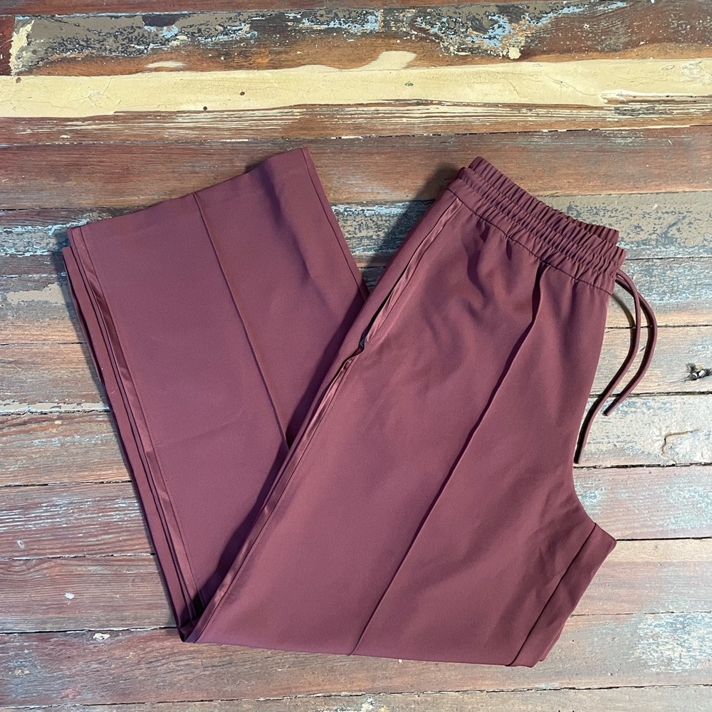Athleta Endeavor High Rise Relaxed Pant Cherrywood Wide Leg - Sz Med ๐๐ - Picture 14 of 14